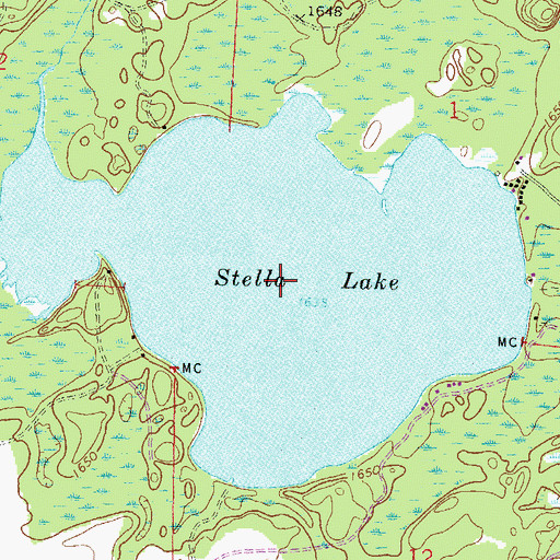 Topographic Map of Stella Lake, WI