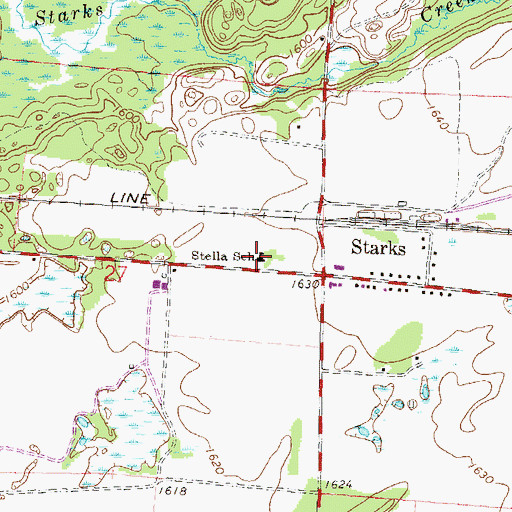 Topographic Map of Stella School, WI