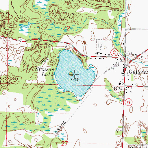 Topographic Map of Stenson Lake, WI