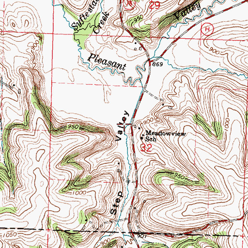 Topographic Map of Step Valley, WI