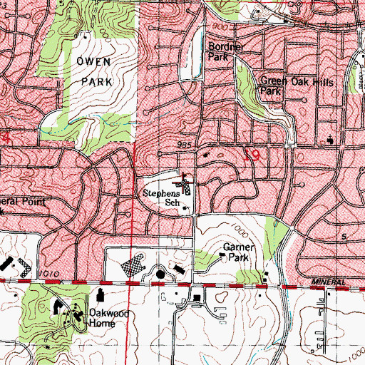 Topographic Map of Stephens Elementary School, WI