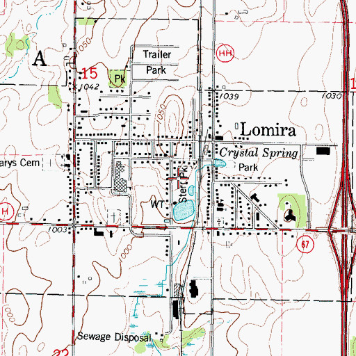 Topographic Map of Sterr Park, WI