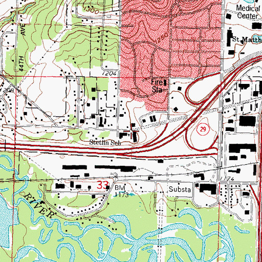 Topographic Map of Stettin Elementary School, WI