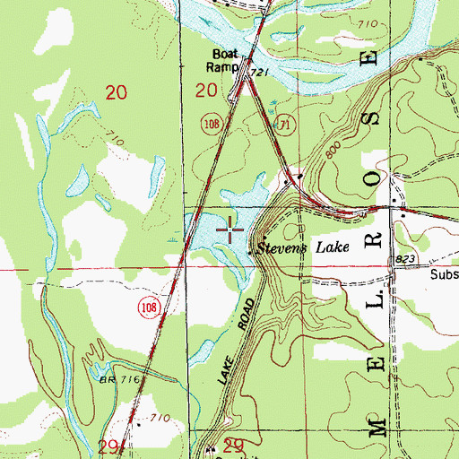 Topographic Map of Stevens Lake, WI