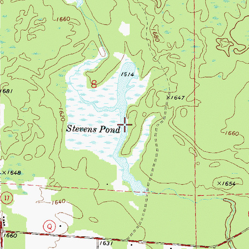 Topographic Map of Stevens Pond, WI