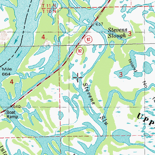 Topographic Map of Stevens Slough, WI