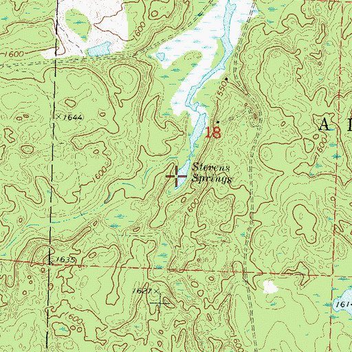 Topographic Map of Stevens Springs, WI