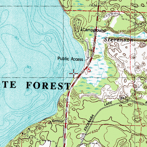 Topographic Map of Stevenson Creek, WI