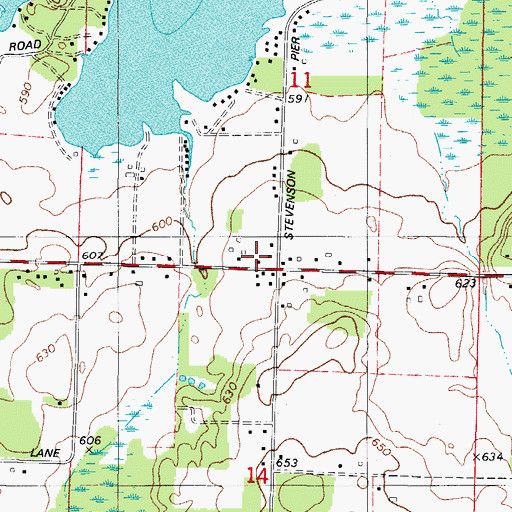 Topographic Map of Stevenson Pier School, WI
