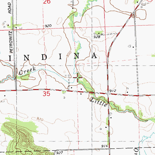 Topographic Map of Stewart Creek, WI