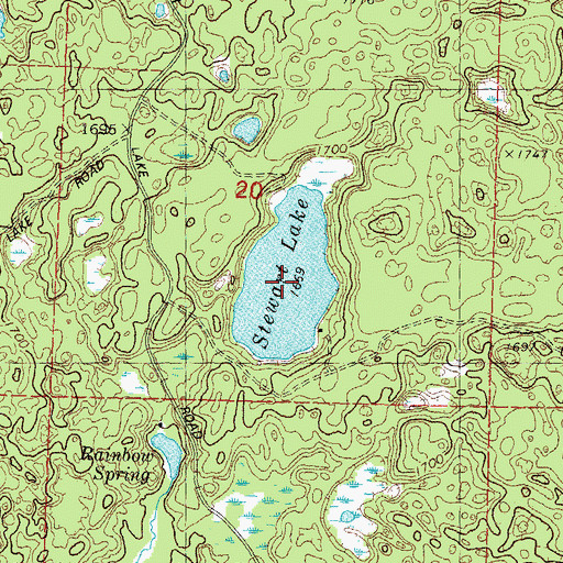 Topographic Map of Stewart Lake, WI