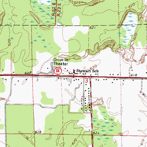 Topographic Map of Stewart School, WI