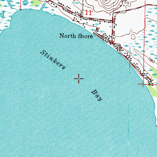 Topographic Map of Stinkers Bay, WI