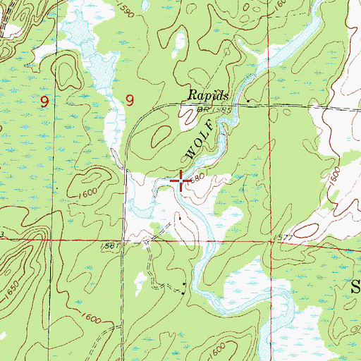 Topographic Map of Stockley Creek, WI