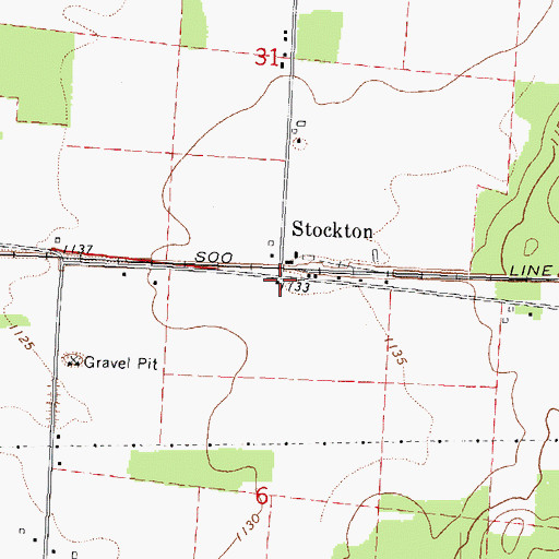 Topographic Map of Stockton, WI