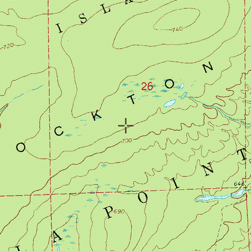 Topographic Map of Stockton Island, WI