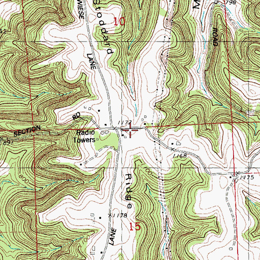 Topographic Map of Stoddard Ridge, WI