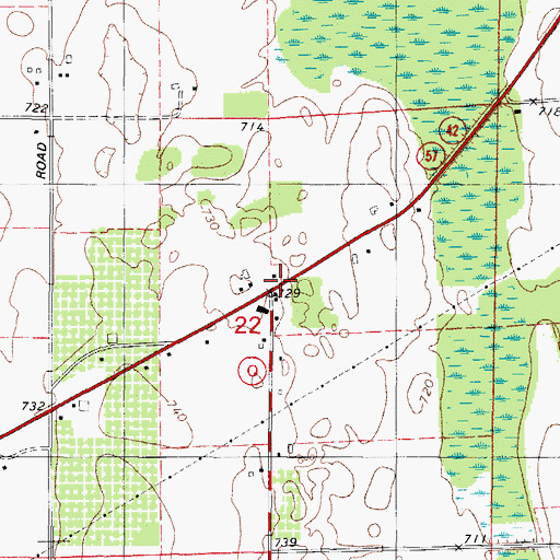 Topographic Map of Stokes School (historical), WI