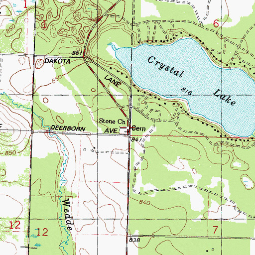 Topographic Map of Stone Church, WI
