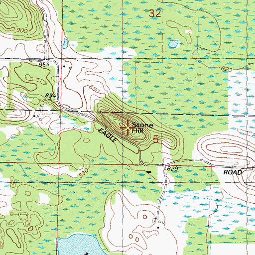 Topographic Map of Stone Hill, WI