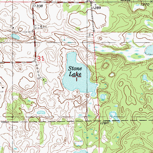 Topographic Map of Stone Lake, WI