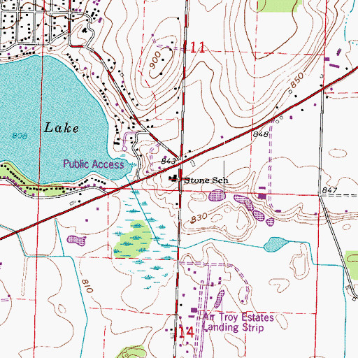Topographic Map of Stone Elementary School, WI