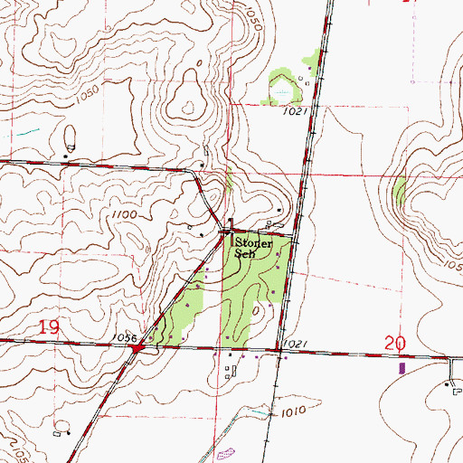 Topographic Map of Stoner School, WI