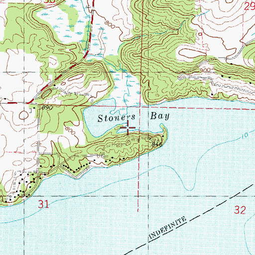Topographic Map of Stoners Bay, WI