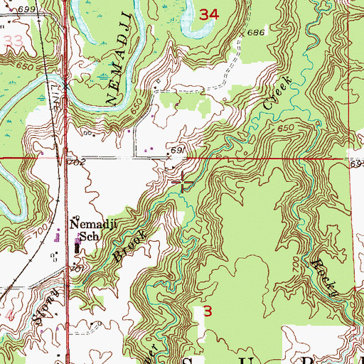 Topographic Map of Stony Brook, WI
