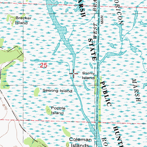 Topographic Map of Stony Island, WI