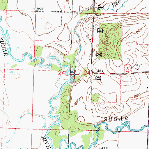 Topographic Map of Story Creek, WI