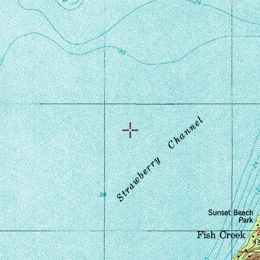 Topographic Map of Strawberry Channel, WI