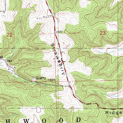 Topographic Map of Strawberry Ridge, WI