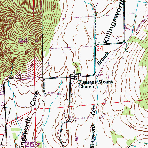 Topographic Map of Pleasant Mount Cemetery, AL