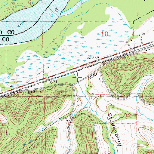 Topographic Map of Studenberg Hollow, WI