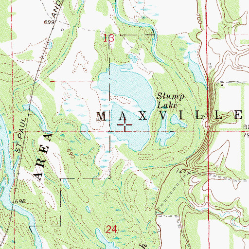 Topographic Map of Stump Lake, WI