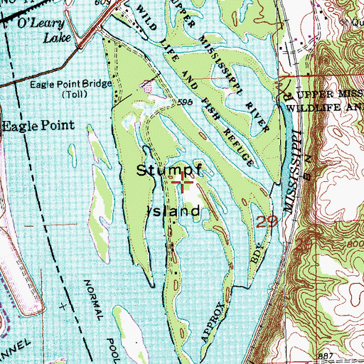Topographic Map of Stumpf Island, WI