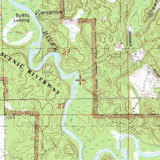 Topographic Map of Stuntz Brook, WI