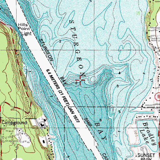 Topographic Map of Sturgeon Bay, WI