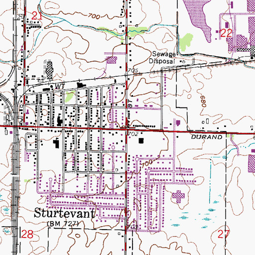 Topographic Map of Sturtevant, WI