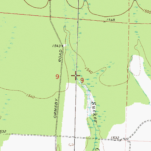 Topographic Map of Sucker Creek, WI