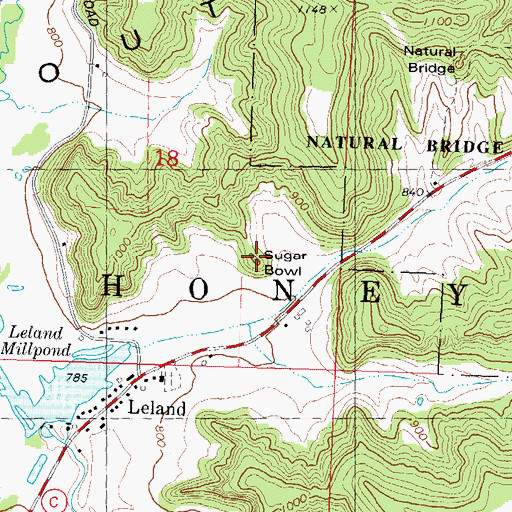 Topographic Map of Sugar Bowl, WI