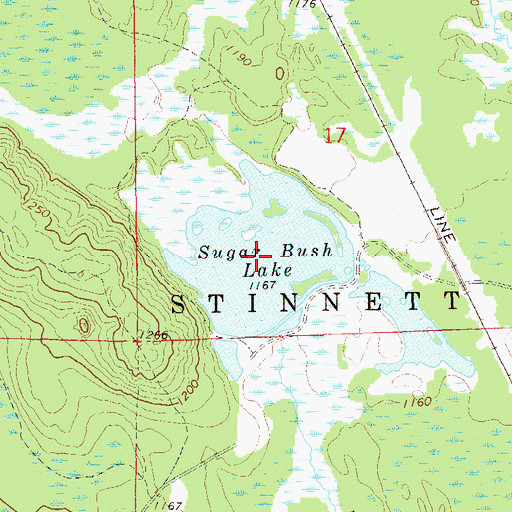 Topographic Map of Sugar Bush Lake, WI