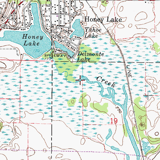 Topographic Map of Sugar Creek, WI