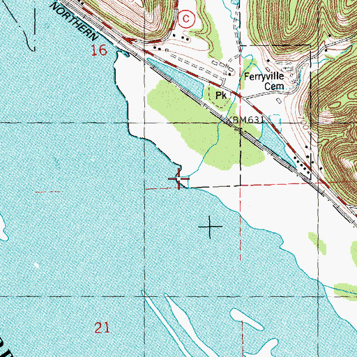 Topographic Map of Sugar Creek, WI