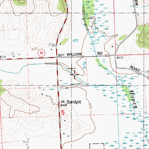 Topographic Map of Sugar Grove Valley, WI
