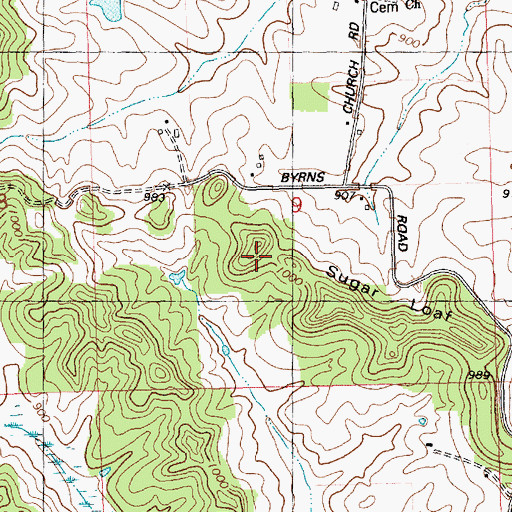 Topographic Map of Sugar Loaf, WI