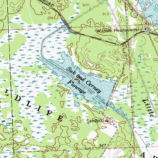 Topographic Map of Suk and Cerney Flowage, WI