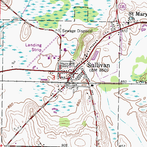 Topographic Map of Sullivan, WI