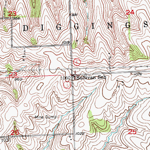 Topographic Map of Sullivan School, WI